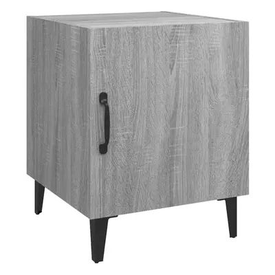 (grey sonoma, 1) vidaXL 1/2x Bedside Cabinet Engineered Wood End Table Nightstand Multi Colours