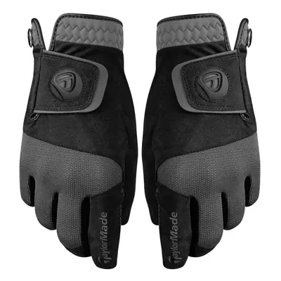 TaylorMade Golf RAIN CONTROL GLOVE (BLACK/GRAY LARGE) BLACK/GRAY(LARGE PAIR)