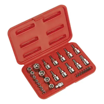 29pc TRX Star Socket & SECURITY Bit Set - 1/4" & 3/8" Square Drive Male & Female