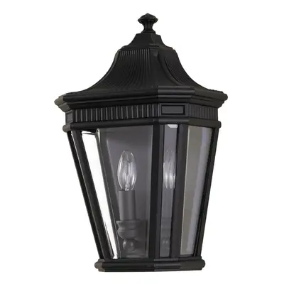 Outdoor IP44 Bulb Half Lantern Wall Light Black LED E14 60W