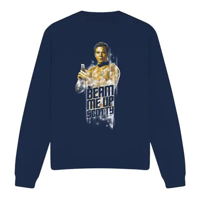 (S, Navy) Star Trek Unisex Adult Beam Me Up Sweatshirt