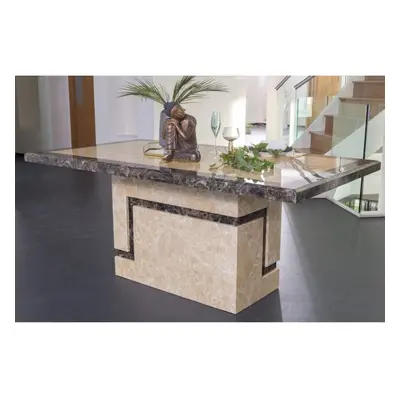 Venice Cream Faux Marble 160cm Modern Rectangular Dining Table