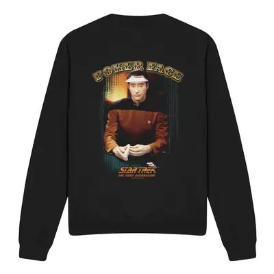 (S, Black) Star Trek Unisex Adult Poker Face Sweatshirt