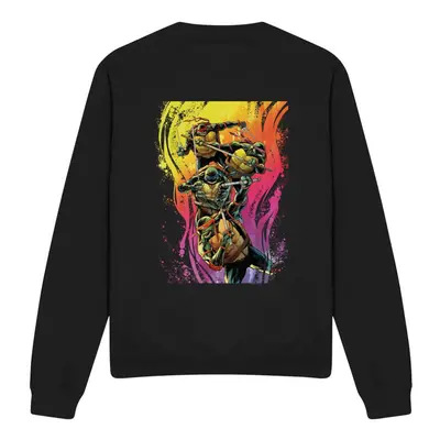 (S, Black) Teenage Mutant Ninja Turtles Unisex Adult Hot Rainbow Warriors Sweatshirt