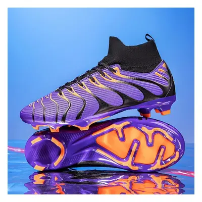 (purple, 37) Fashion Unisex Soccer Shoes Football Cleats Soccer Ankle Boots Youth Training Sneak