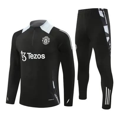 (2425 Manchester United Black, S) Football Winter Training Set Adult/Children's Long-Sleeved Hal