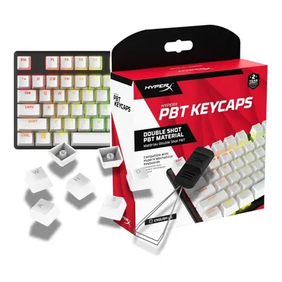 HyperX PBT Keycaps - Full Key Set Double Shot PBT Material English (US) Layout Keys - White