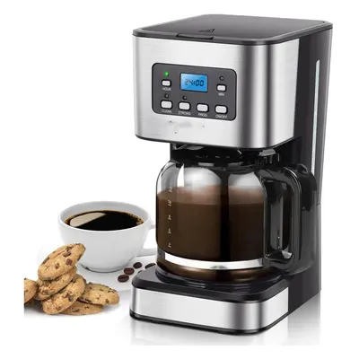 Filter Coffee Machine, Drip Coffee Maker with Programmable 24hr Timer, Keep Warm & Anti-Drip, Re