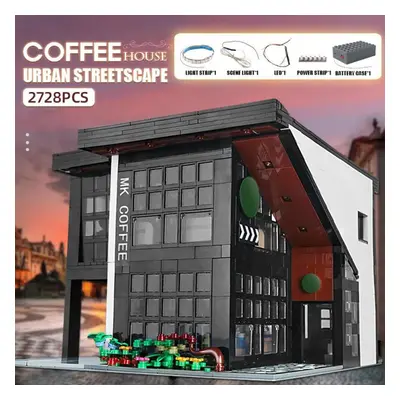 (as the picture) Mould King Street View Building Blocks The Moc-45635 Modern Cafe Model Sets Ass