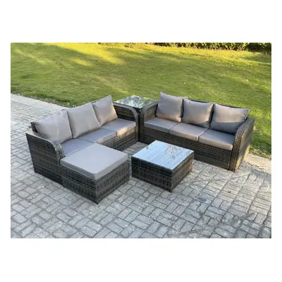 Fimous Indoor Outdoor Rattan Garden Furniture Seater Set Table Sofa Chair Patio Conservatory wit