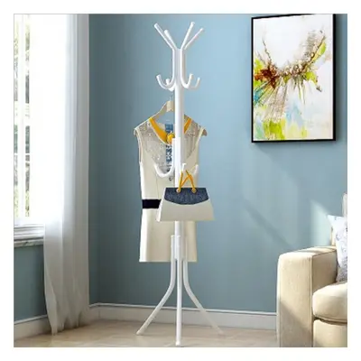 181CM White Coat Stand Coat Hat Jacket Umbrella Floor Standing Rack