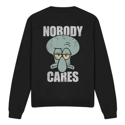 (XXL, Black) SpongeBob SquarePants Unisex Adult Nobody Cares Meme Sweatshirt