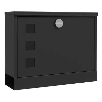 HOMCOM Wall Mounted Letterbox Mailbox with Windows and Keys Easy to Install