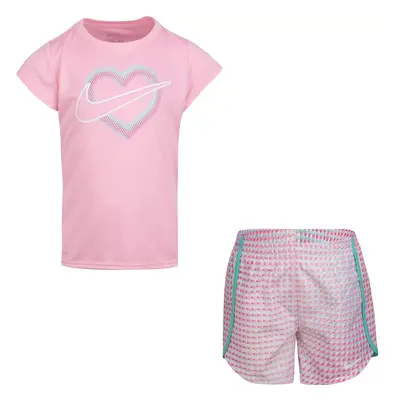 Nike Little Girls' Dri-FIT Pixel T-Shirt and Shorts Piece Set (Tropi