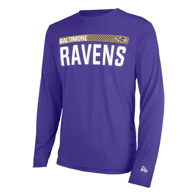 New Era mens NFL Measured Dri-Tek Long Sleeve Pro Football Tagless T-Shirt Baltimore Ravens Purp