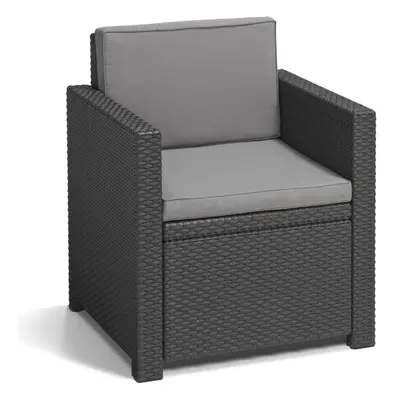 Keter Garden Chair Monaco Graphite Garden Dining Chair Stackable Armchair