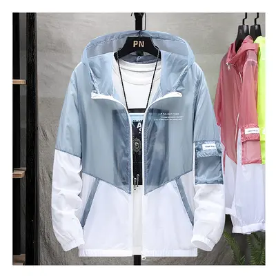 (GRAY, Asia 3XL 77.5-85KG) Men's Summer UV Protection Skin Coats Thin Windbreaker Sunscreen Men 