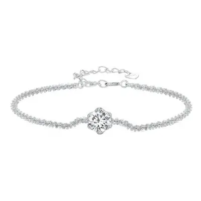 (925 silver) Bamoer D Color Vvs1 Ex 1ct Moissanite Bracelet For Women Christmas Gift Sterling Si