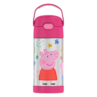 THERMOS FUNTAINER Water Bottle with Straw Ounce Peppa Pig Kids Stainless Steel Vacuum Insulated 