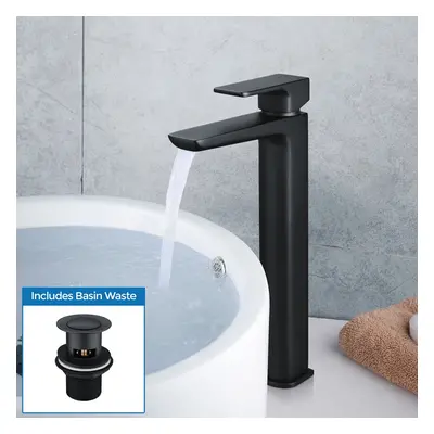 Finn Basin Mixer Tall Tap & Waste Black Matte