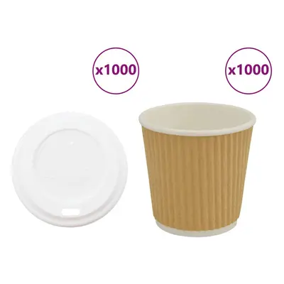 (4oz/100ml) vidaXL Paper Coffee Cups with Lids pcs 4oz 100ml paper cup