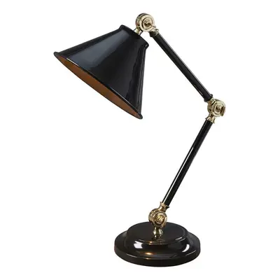 Table Lamp Black & Highly Polished Brass Finish LED E27 60W Bulb d02098