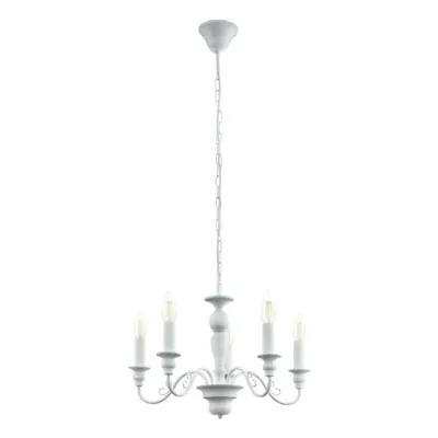 Hanging Ceiling Pendant Light White Arm Chandelier 40W E14 Feature Lamp