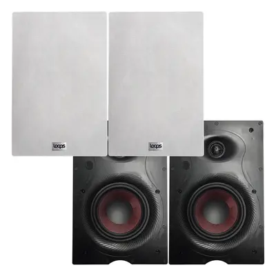 2x Pair Loops 140W 6.5" Low Profile In-Wall Speaker - Ohm - Ultra Slim Recessed