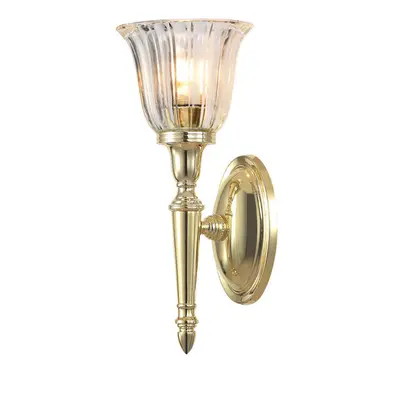 IP44 Wall Light Tulip Shaped Glass LED Included Polished Brass LED G9 3.5W