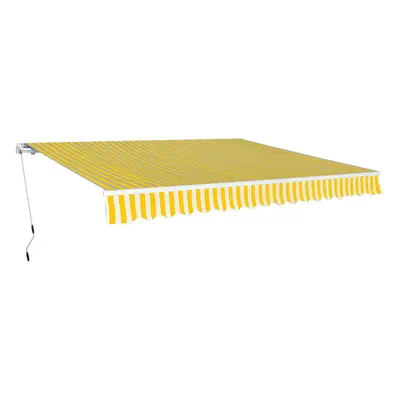 vidaXL Folding Awning Manual Operated cm Yellow/White