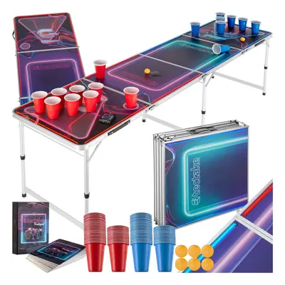 Beer Pong Table LED Drinks Cup Set Game Tournament Table Party Drinking Games