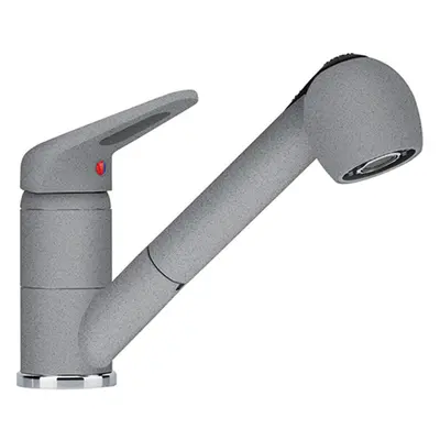 Franke Kitchen Sink tap with Pull-Out spout Made of Granite Prince II-Stone Grey 115.0470.670