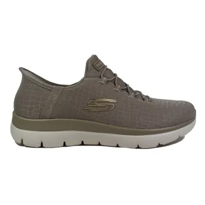 (7 (Adults')) Slip-ins: Summits - Classy Night | Taupe/Gold | Womens Slip On Trainers