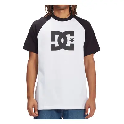 (L, White/Black) DC Shoes Mens DC Star Reglan Short Sleeve Crew Neck Cotton T-Shirt Top Tee