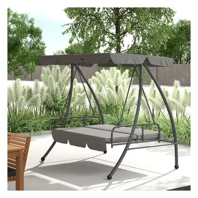 Outsunny 2-in-1 Swing Chair Seater Hammock Cushion Bed Tilt Canopy