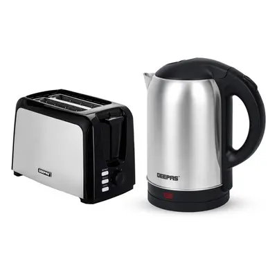 Geepas Slice Bread Toaster & 1.8L Electric Kettle Kitchen Combo Set