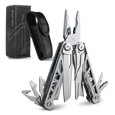 (Silvery) LUCHSHIY Multifunction Pliers Stainless Steel Pocket Folding Pliers Outdoor Camping To