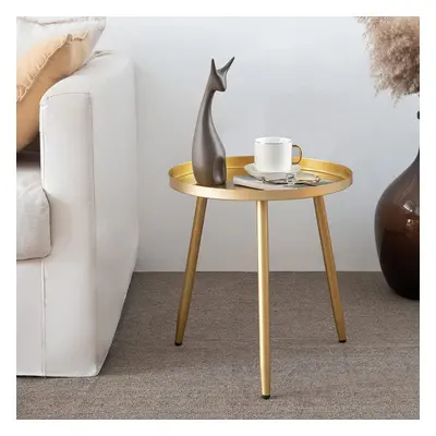 (Gold) Round table, metal end table, bedside table/small table for living room