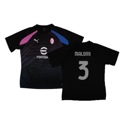 (M) AC Milan Pre-Match Jersey (Black) (Maldini 3)