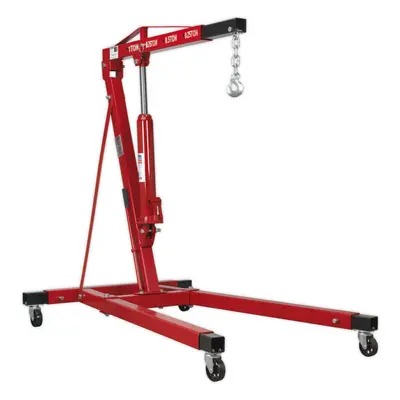 1 Tonne Long Reach Engine Crane with Extendable Legs - Heavy Duty Castors