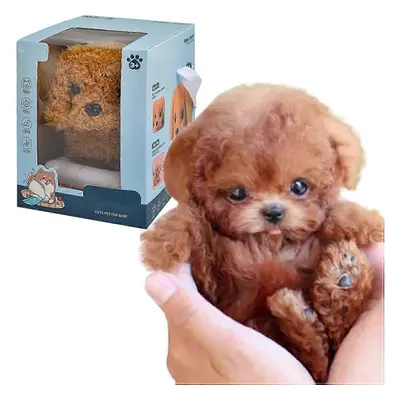 My Realistic Robot Puppy, Mini Interactive Plush Toy Pet Kids Cute Soft Robot Dog Can Walk And B