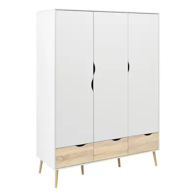 Wardrobe - Doors Drawers in White and Oak