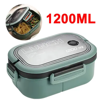 Lunch Box, ml Leak Proof Bento Lunch Box, 3-in-1 Compartment, Reusable Bento Lunch Box Meal Prep