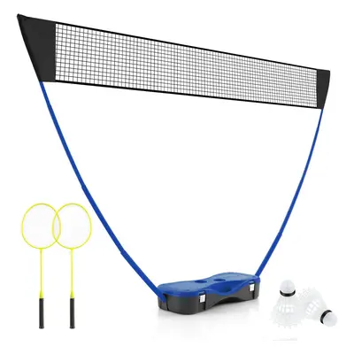 Portable Badminton Net Set All-In-One Badminton Set With Storage Base-Blue