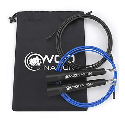 WOD Nation Speed Jump Rope - Blazing Fast Jumping Ropes - Endurance Workout for Boxing, MMA, Mar