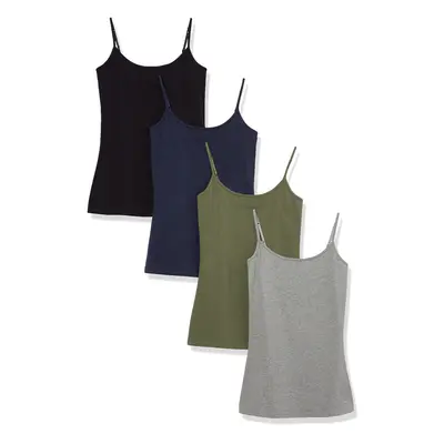 Women's Slim-Fit Camisole, Pack of 4, Dark Colors, Medium