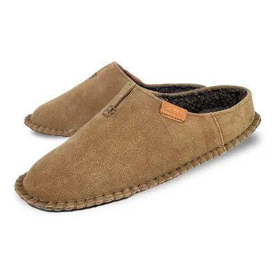 Clarks Mens Open Back Suede Leather Slipper With Heavy Stitching - Plu