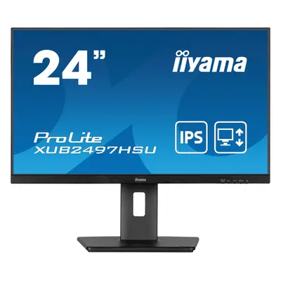 61cm/24" (1920x1080) iiyama ProLite XUB2497HSU-B2 16:9 FHD IPS 1ms 100Hz USB-Hub HDMI DP Speaker