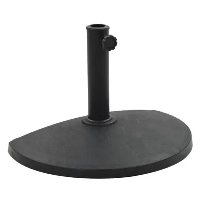 vidaXL Parasol Base Half Round Polyresin 9kg Black Patio Umbrella Stand Holder