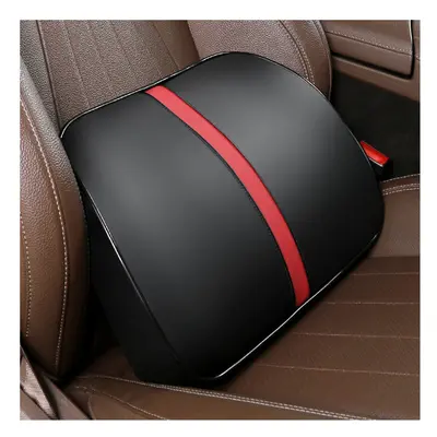 (lumbar support 1) PU Leather Car Neck Pillow Seat Headrest Support Memory Foam Pillow Auto